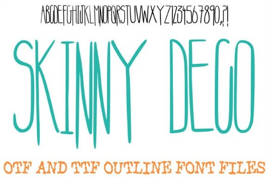 Skinny Deco Font